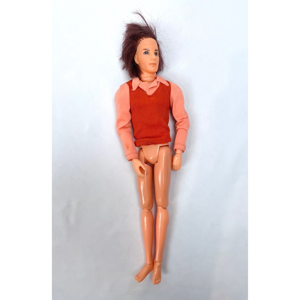 Mattel 1975 Young Sweethearts Michael Doll Orange Shirt Brown Hair